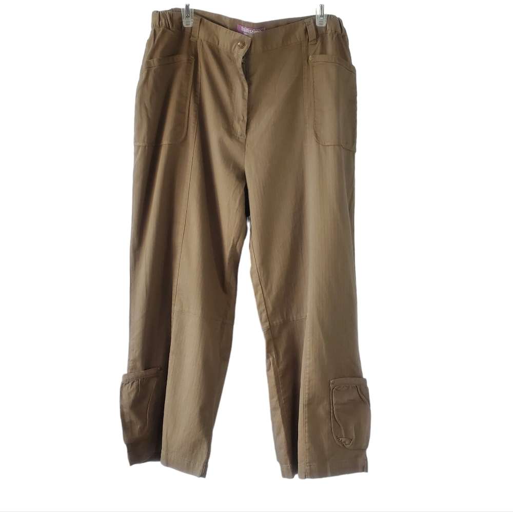 Taillissmine LaRedoute Creations Wide leg Crop pants Brown Pockets Plus Size 18W